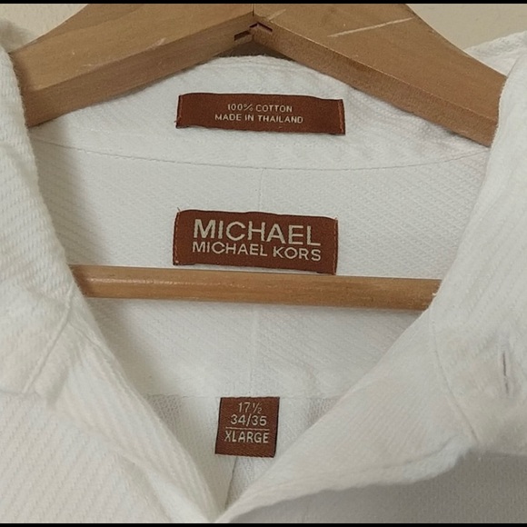 Michael Kors Textured Mens Button Down Shirt 17.5 4/5 - Picture 2 of 3
